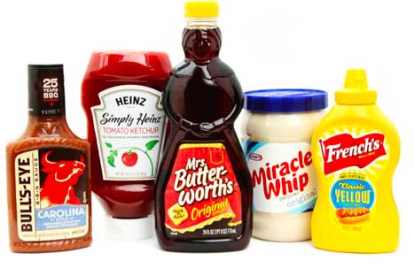 bottles of condiments Toxic to avoid