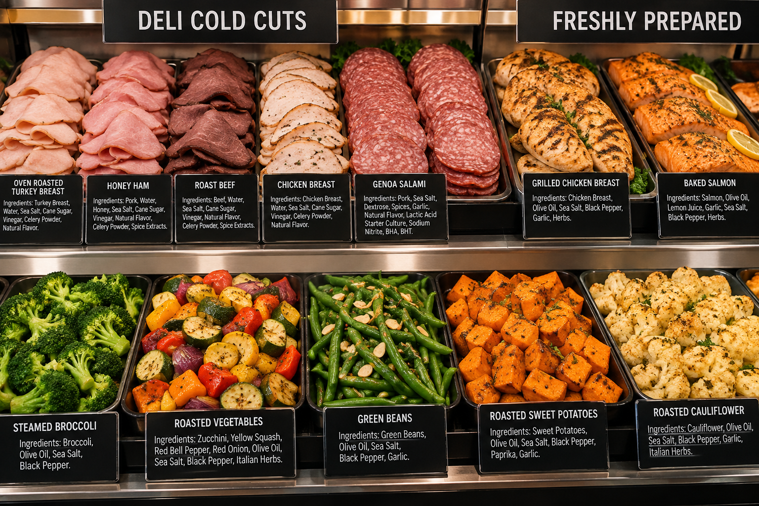 Cold cuts and processed meat compared with fresh protein choices